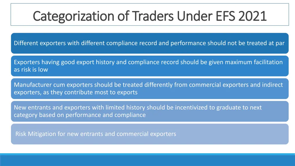 categorization of traders under efs 2021