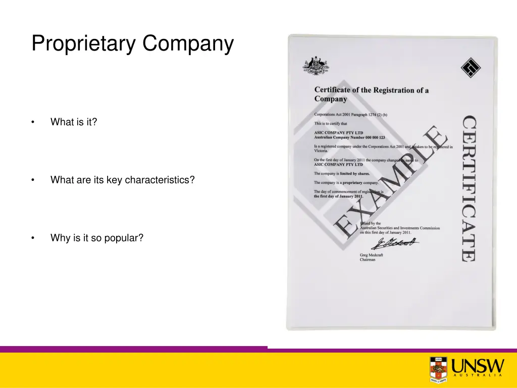 proprietary company