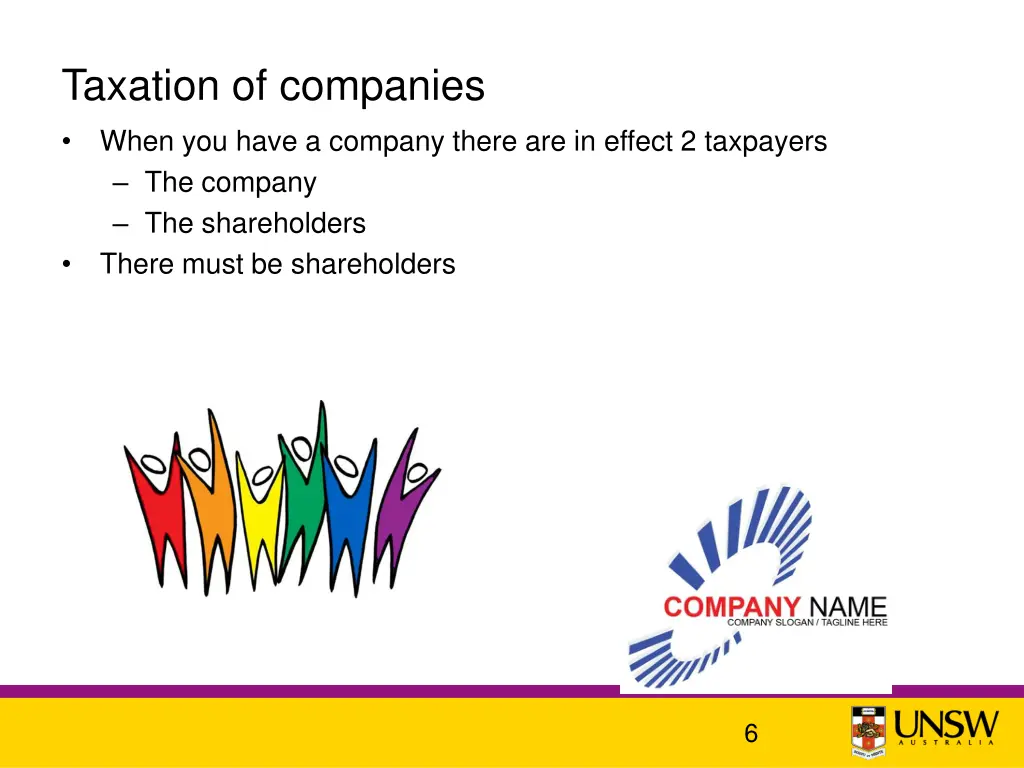 taxation of companies when you have a company