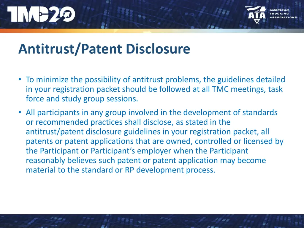 antitrust patent disclosure