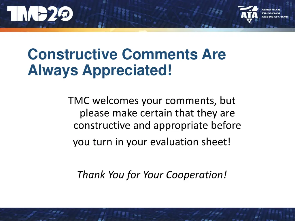 constructive comments are always appreciated