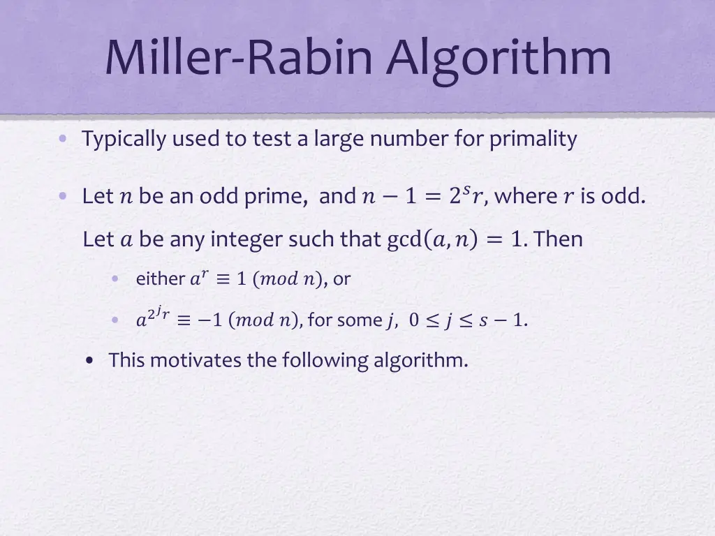 miller rabin algorithm