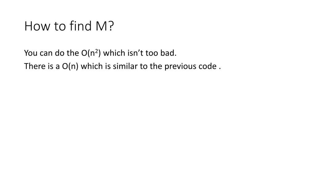 how to find m