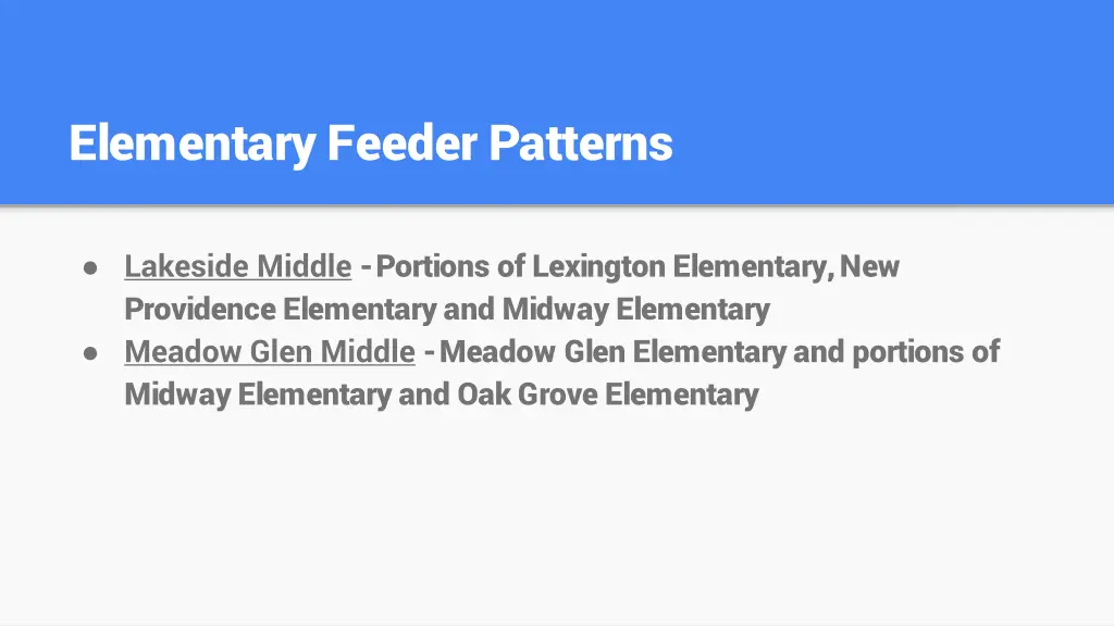 elementary feeder patterns