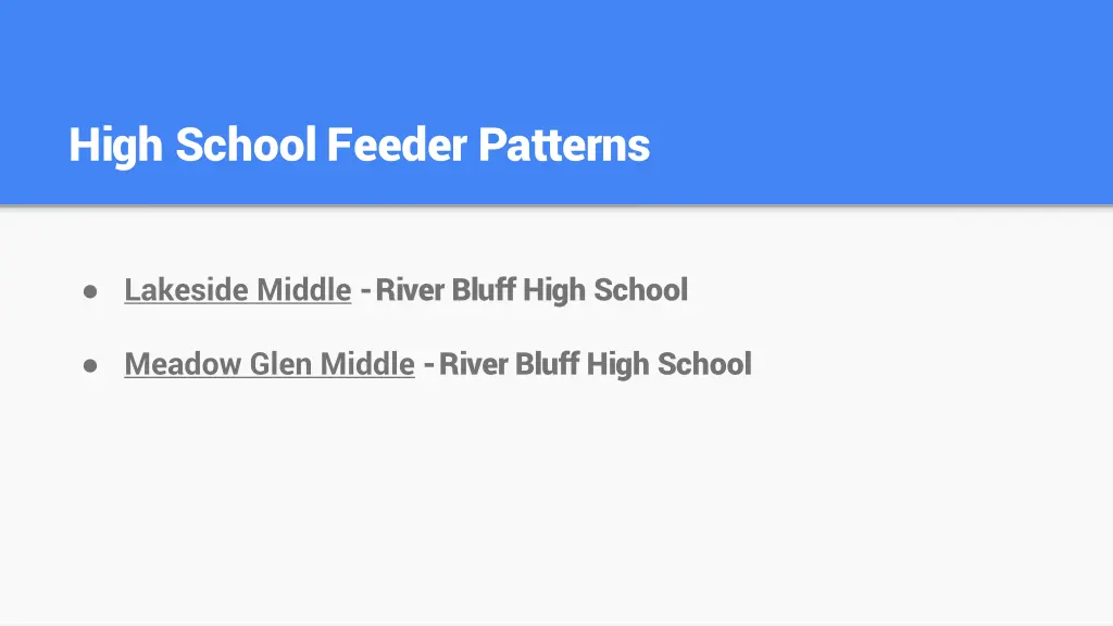 high school feeder patterns