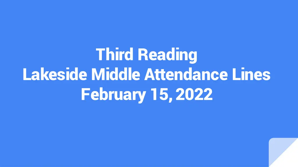 third reading