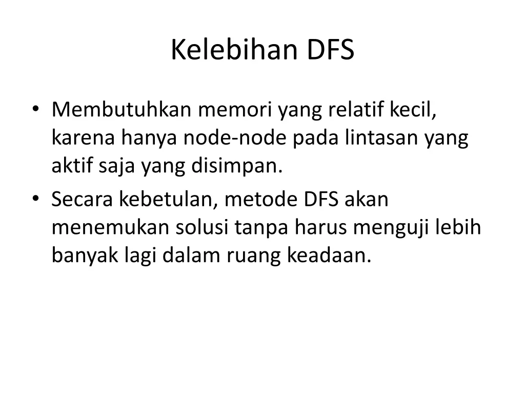 kelebihan dfs