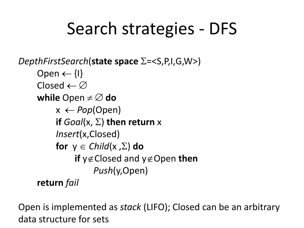 search strategies dfs