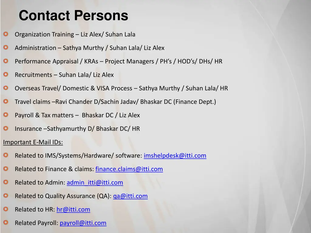 contact persons