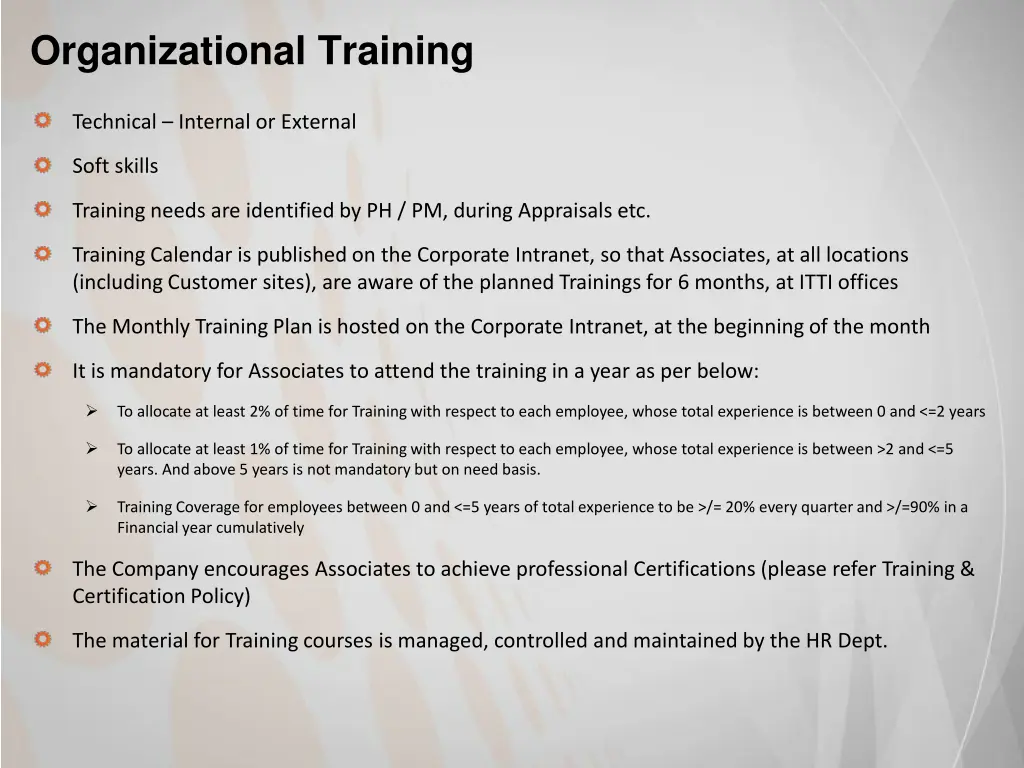 organizational training