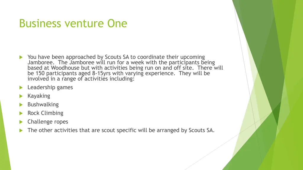 business venture one