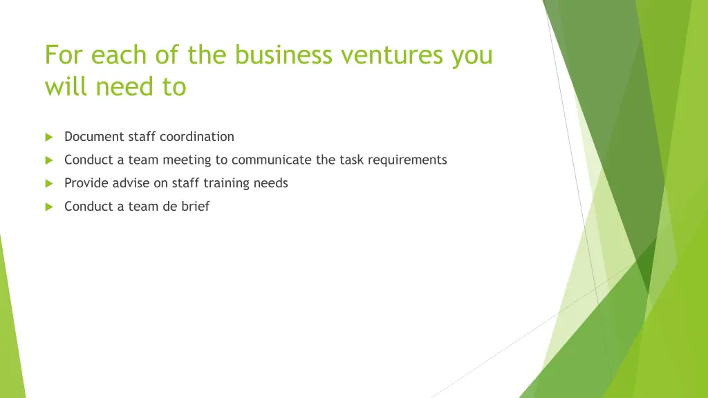 for each of the business ventures you will need to