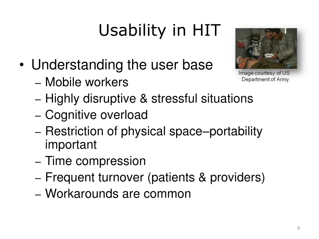 usability in hit