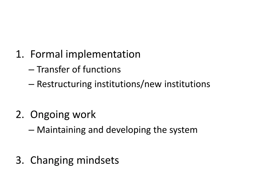 1 formal implementation transfer of functions