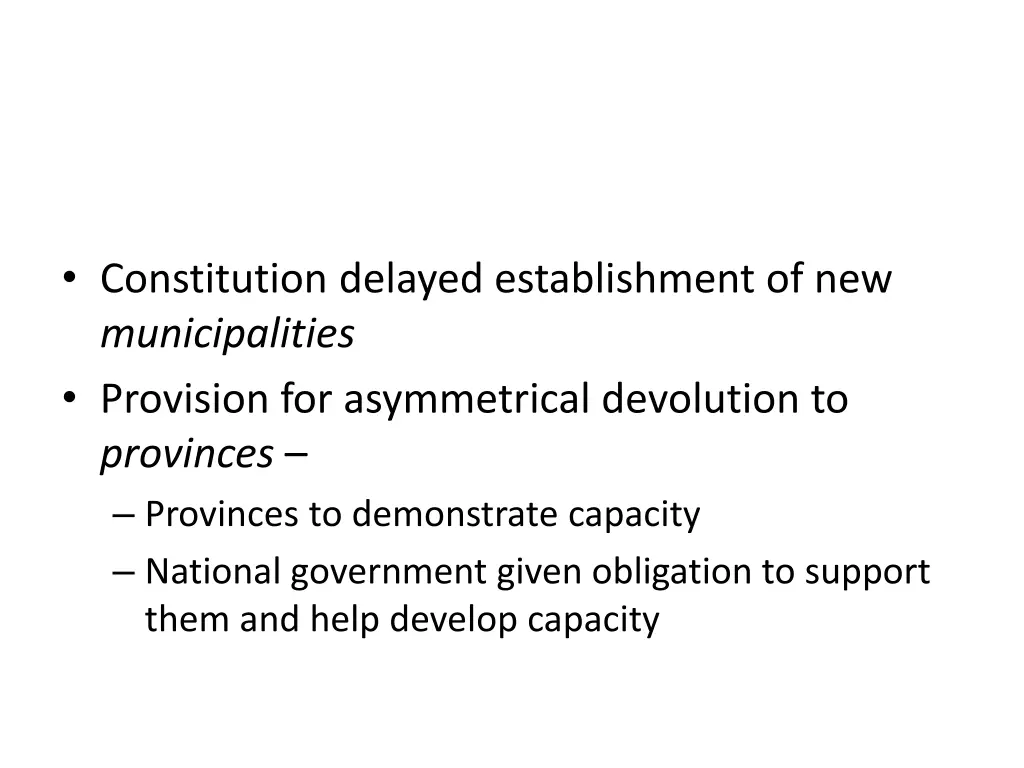 constitution delayed establishment