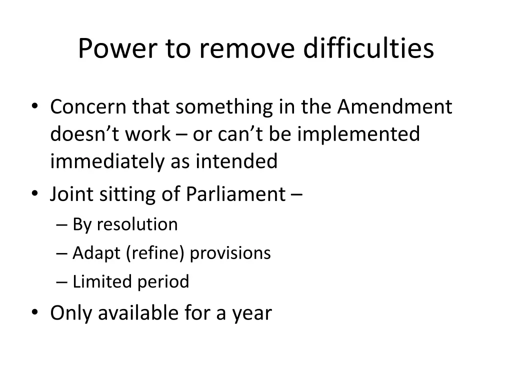 power to remove difficulties