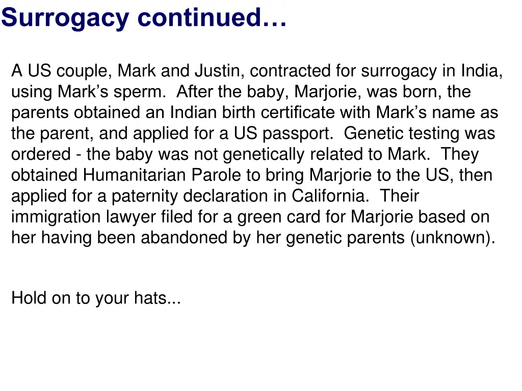 surrogacy continued