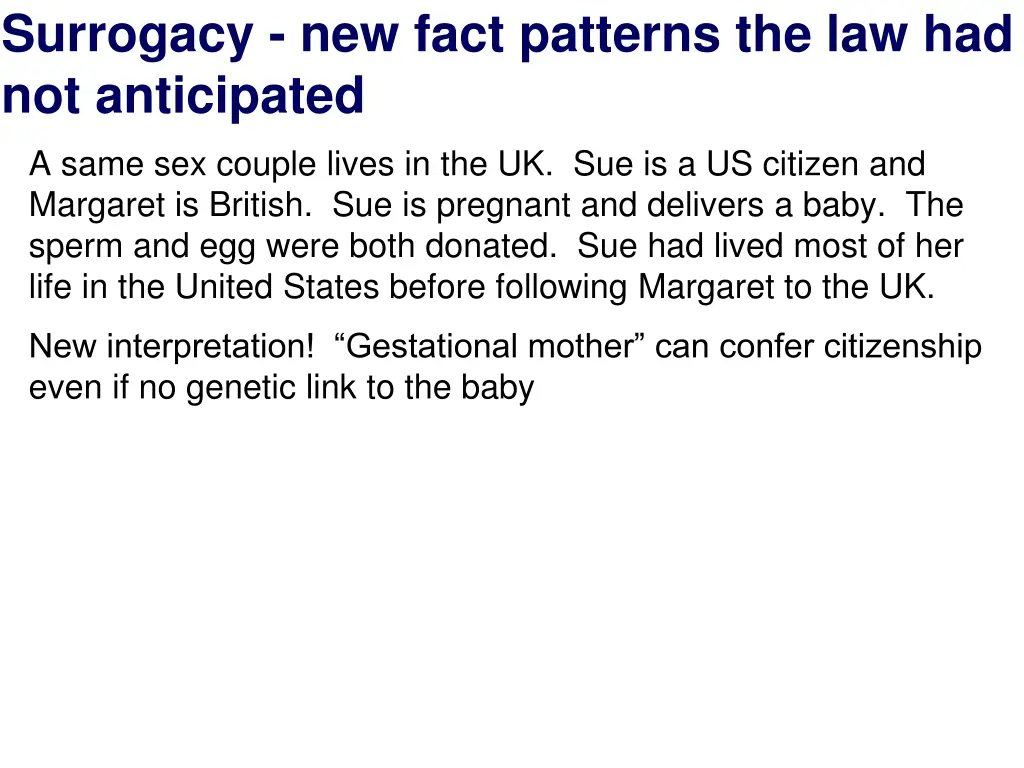 surrogacy new fact patterns