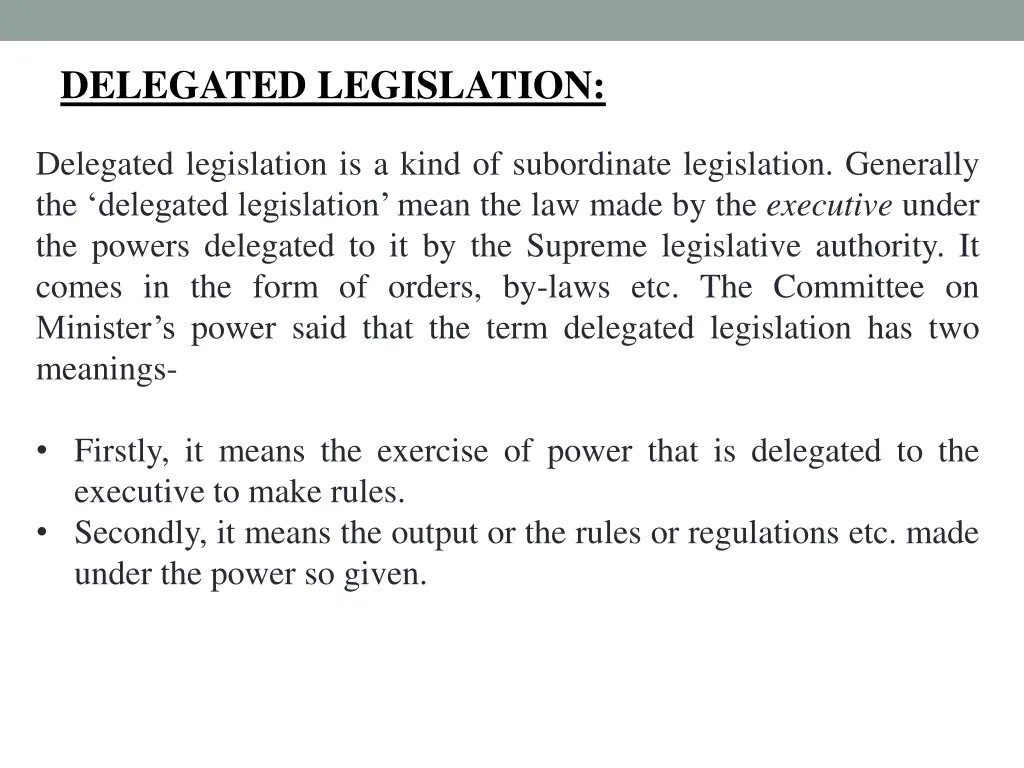 delegated legislation