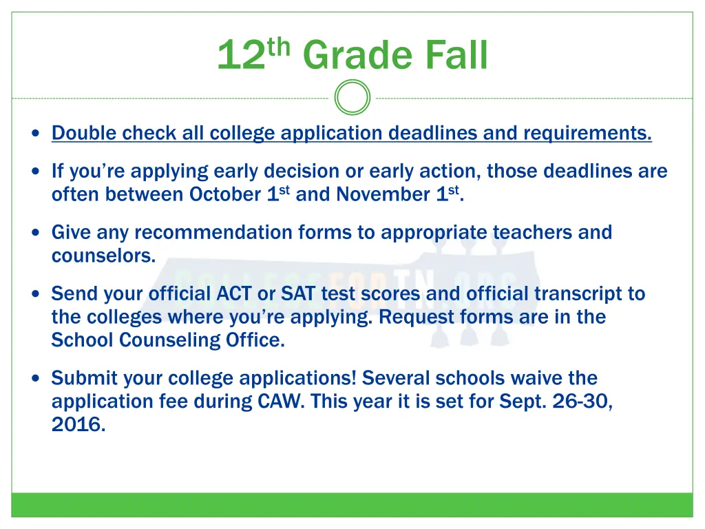 12 th grade fall 1