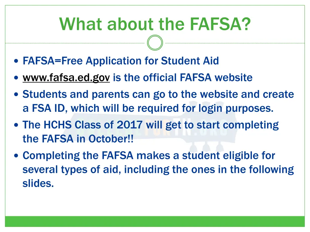 what about the fafsa