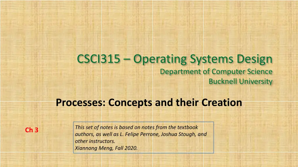 csci315 operating systems design department