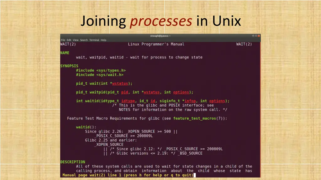 joining processes in unix