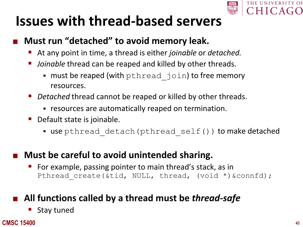 issues with thread based servers