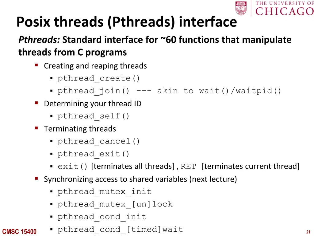 posix threads pthreads interface pthreads