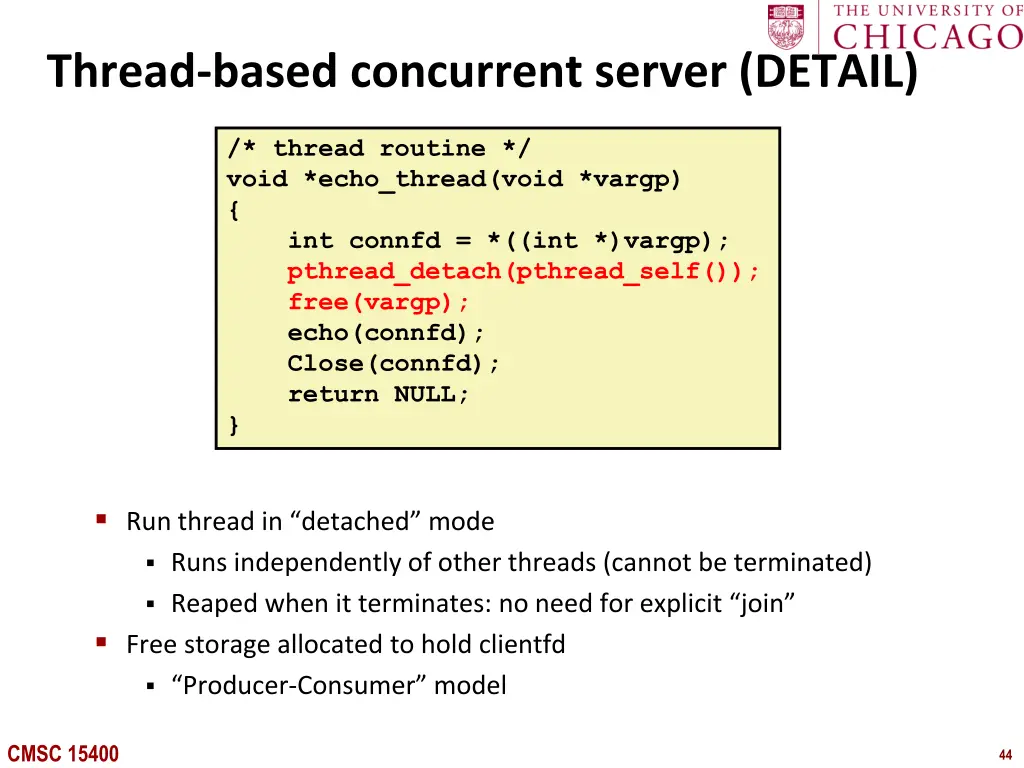 thread based concurrent server detail