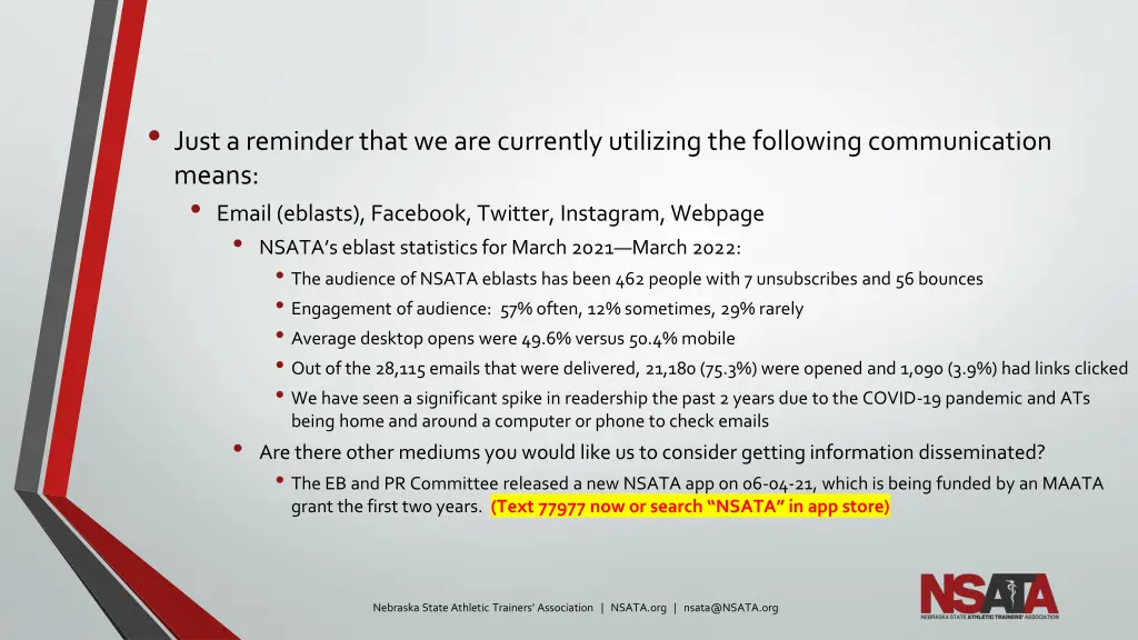just a reminder that we are currently utilizing