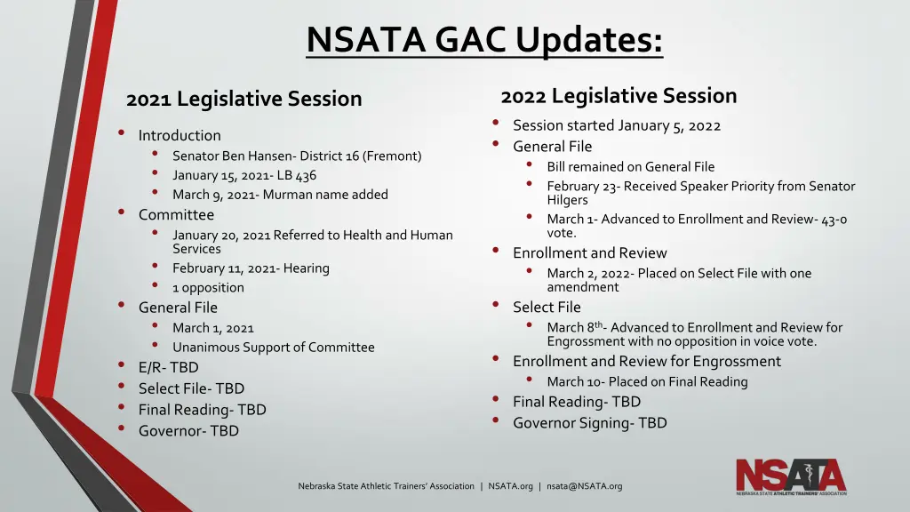nsata gac updates