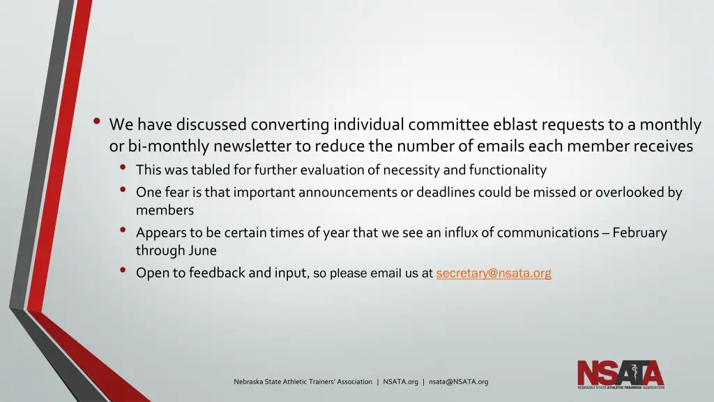 we have discussed converting individual committee