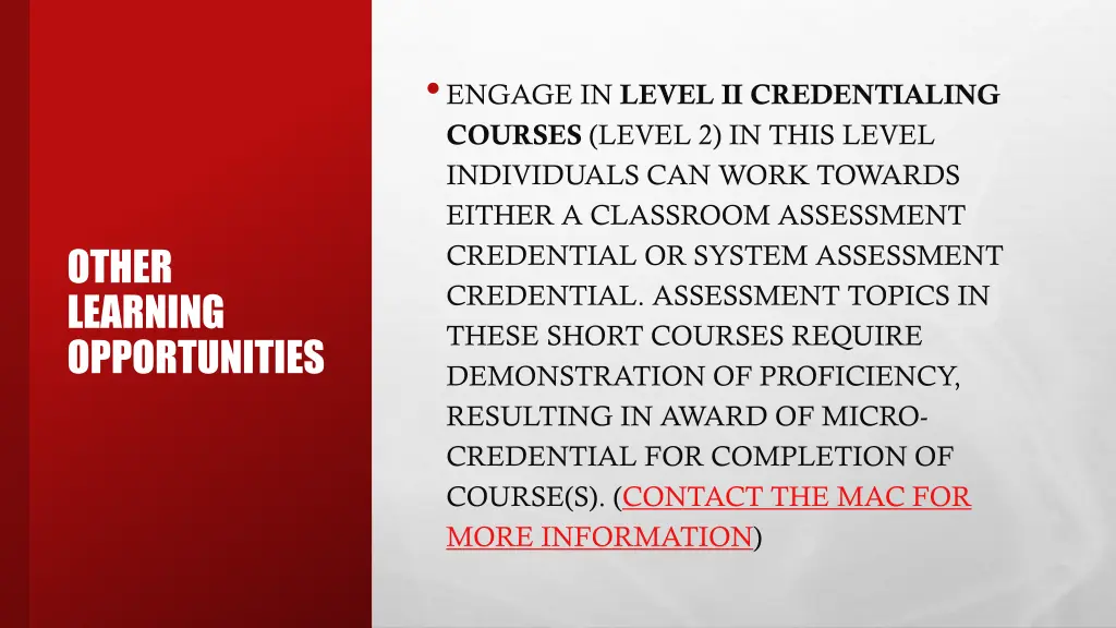 engage in level ii credentialing courses level