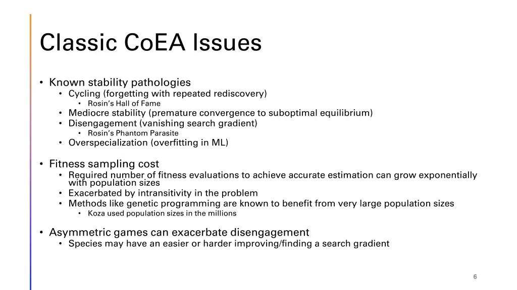 classic coea issues