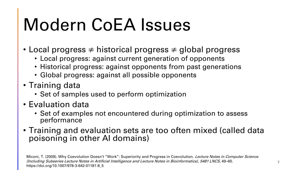 modern coea issues