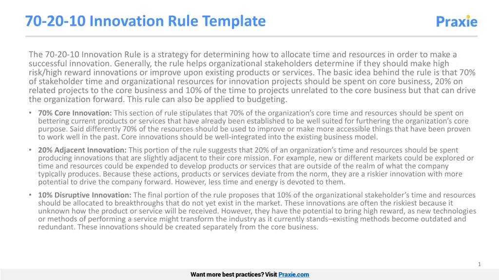 70 20 10 innovation rule template