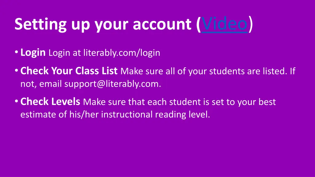 setting up your account video