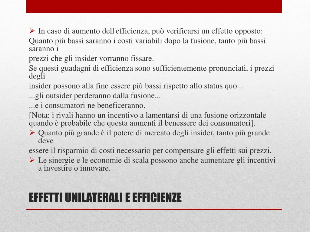 in caso di aumento dell efficienza pu verificarsi