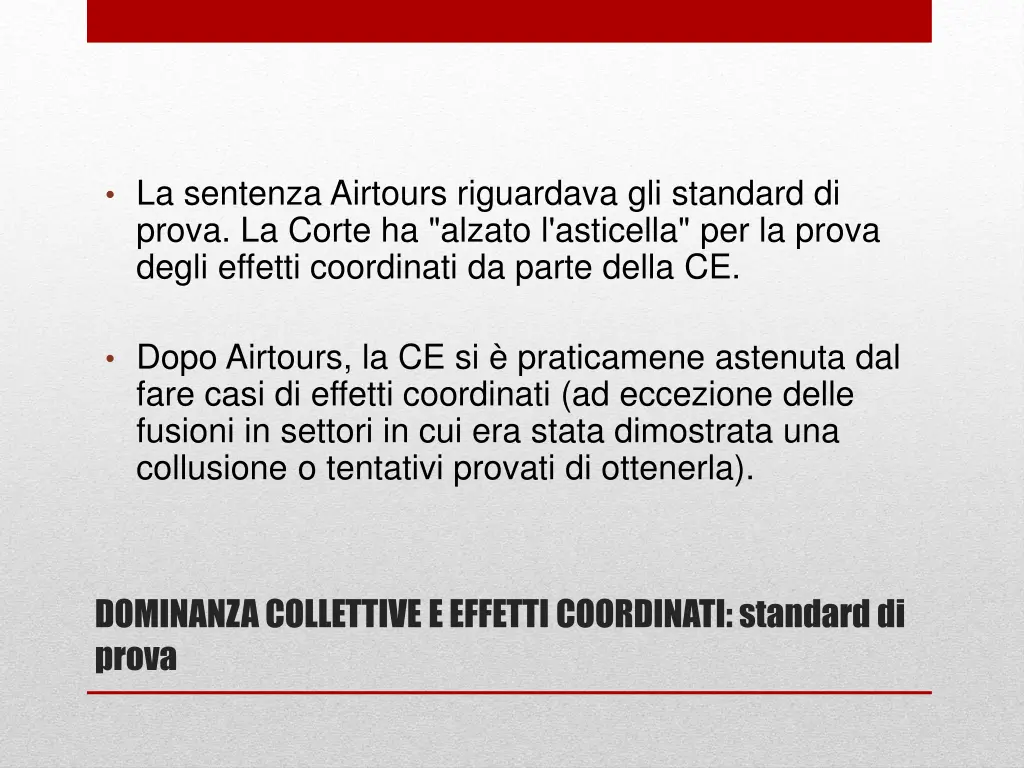 la sentenza airtours riguardava gli standard