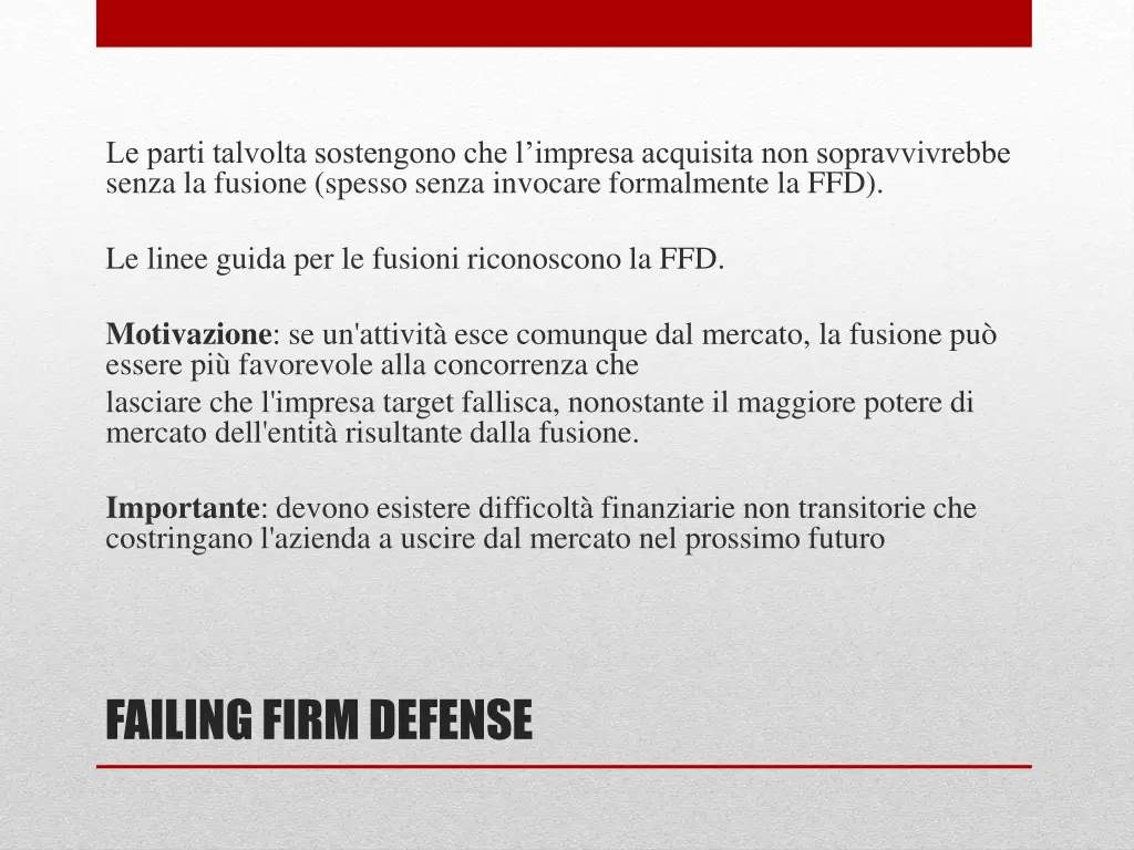 le parti talvolta sostengono che l impresa