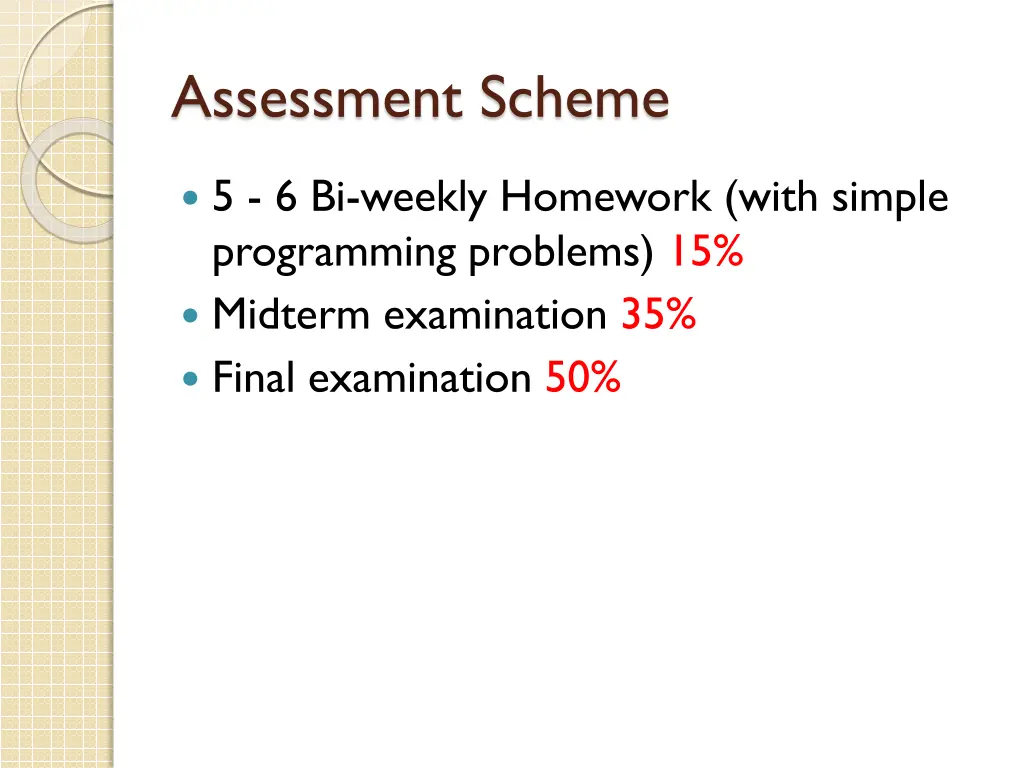 assessment scheme