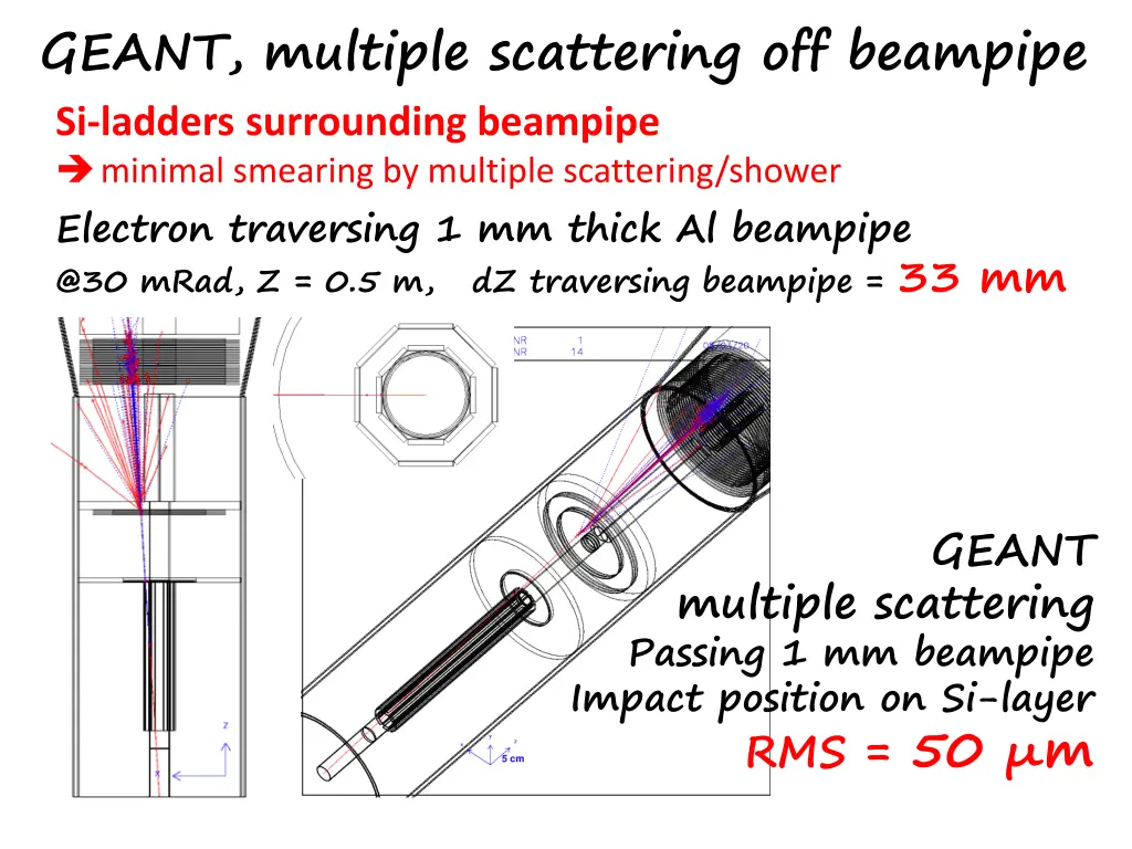 geant multiple scattering off beampipe si ladders