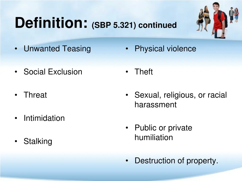 definition sbp 5 321 continued 1