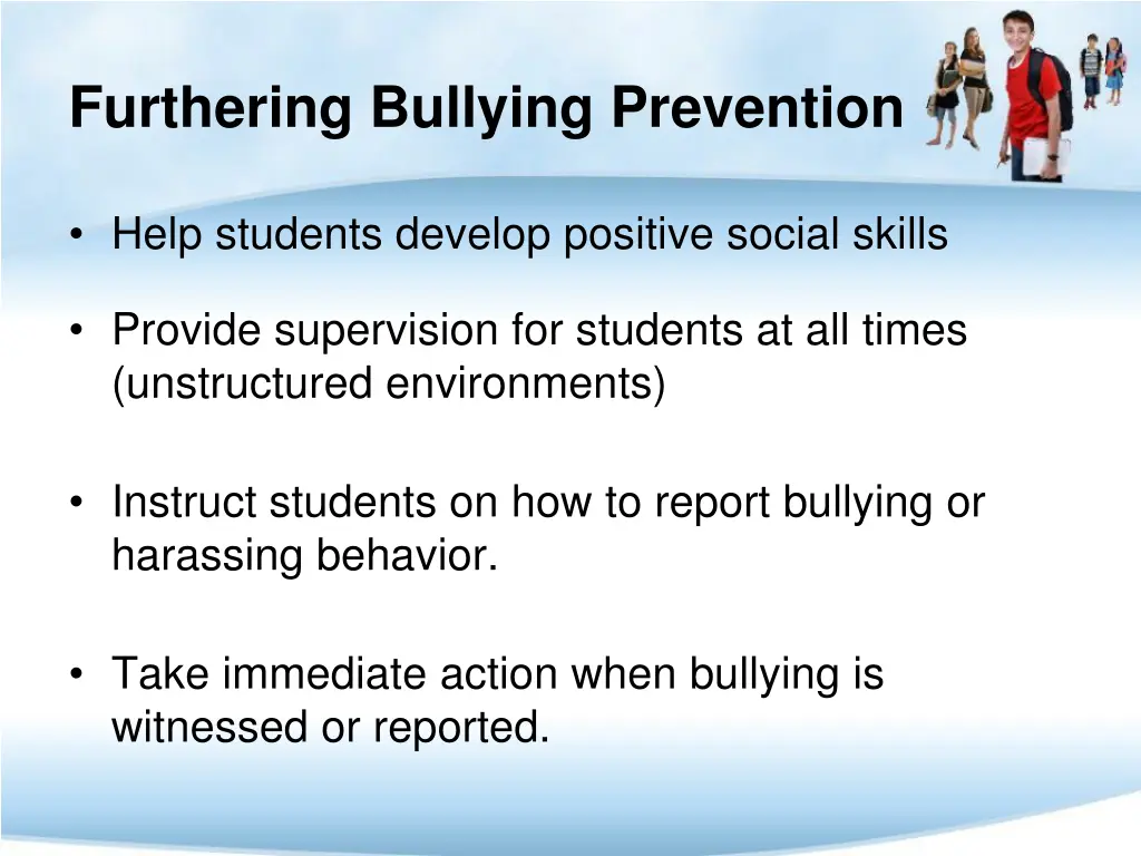 furthering bullying prevention