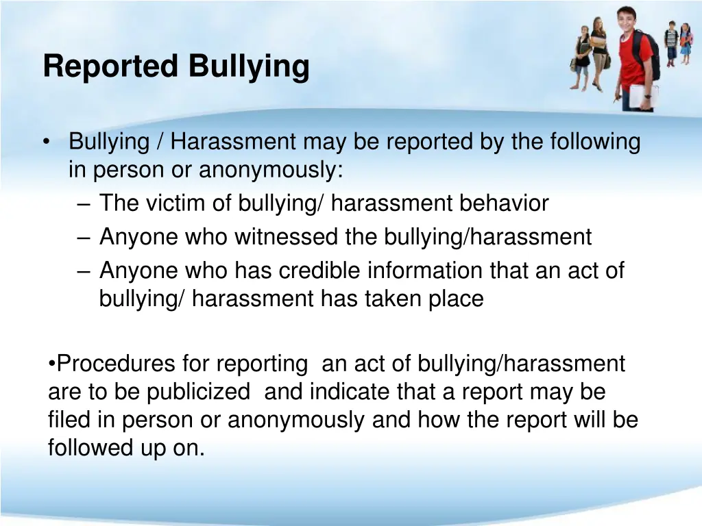reported bullying