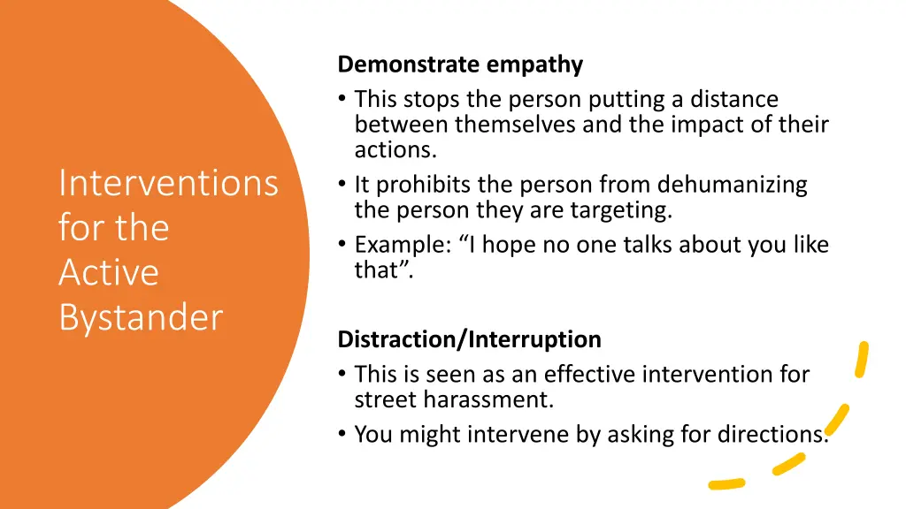 demonstrate empathy this stops the person putting