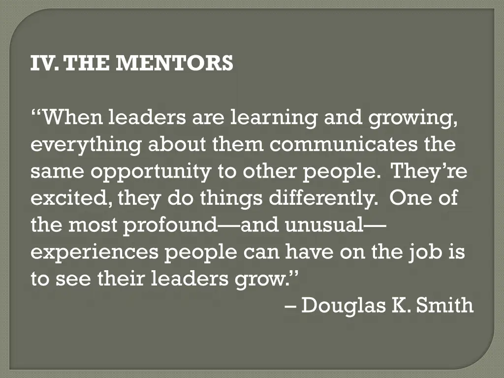 iv the mentors