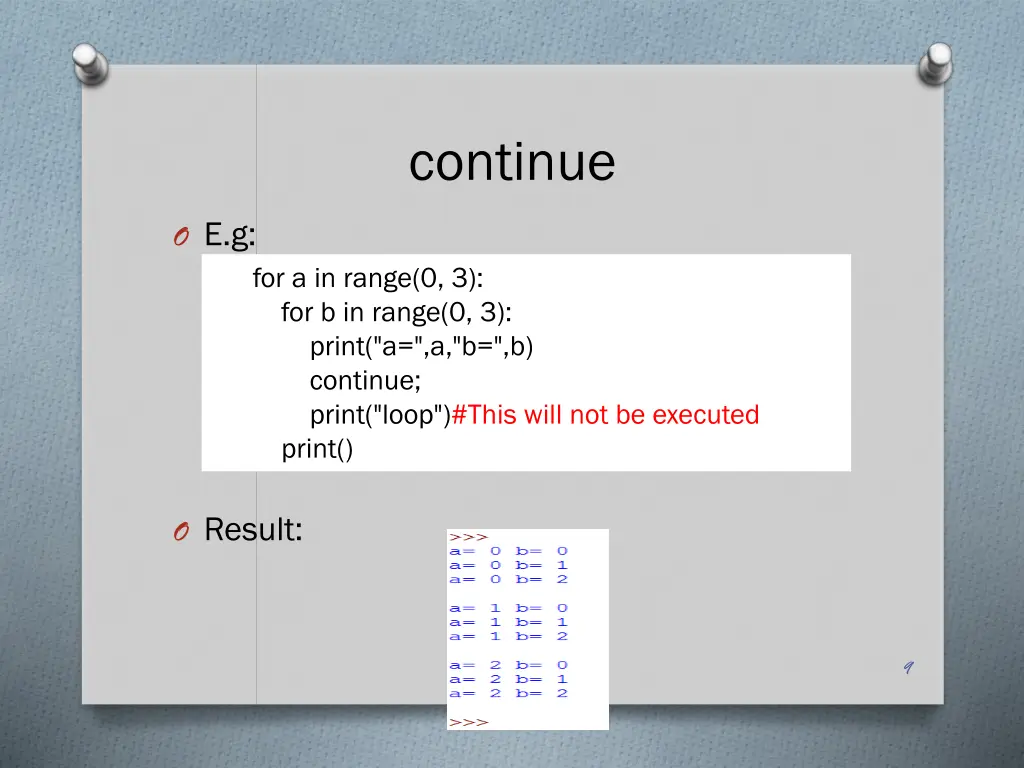 continue