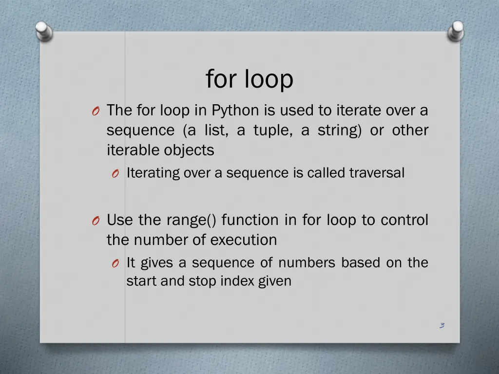 for loop 1